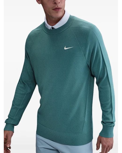 Nike Green Knit Crew-Neck Sweatshirt for men