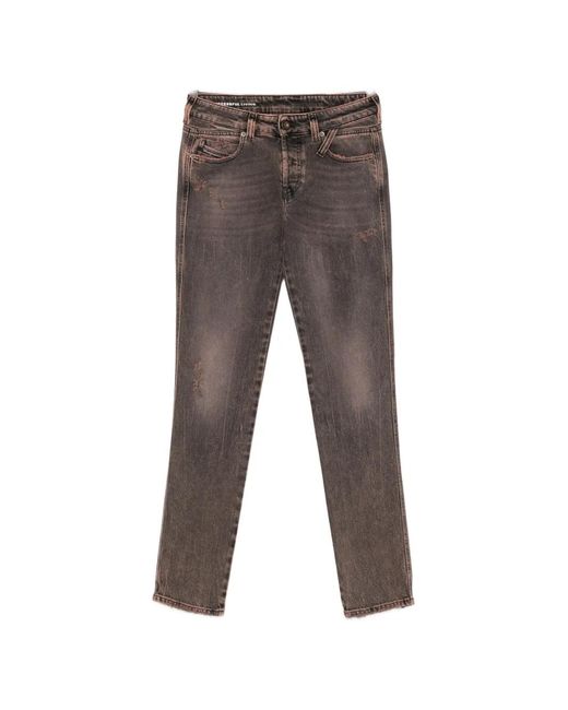 DIESEL Gray Distressed Faded Jeans