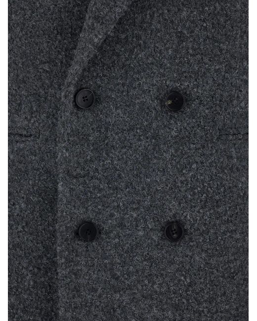 TONYWACK Black Manteau À Boutonnière Croisée for men