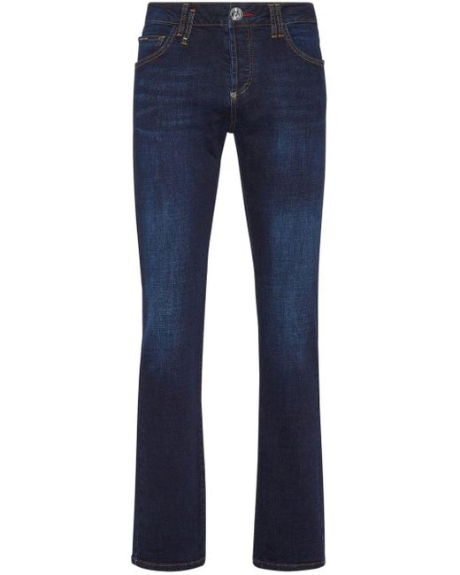 Philipp Plein Blue Supreme Iconic Low-rise Straight-leg Jeans for men