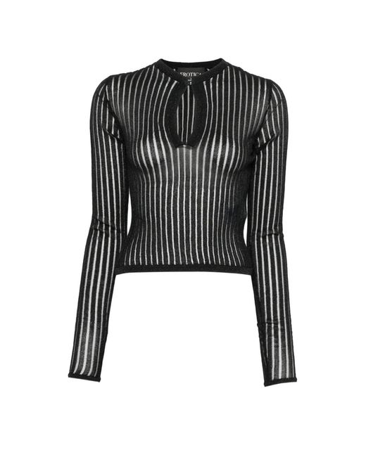 Dondup Black Sheer-Knit Top