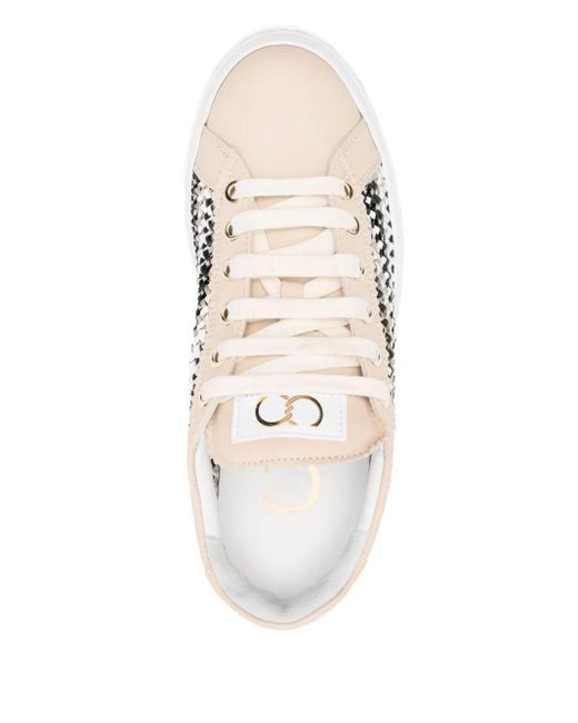 Casadei White Woven Sneakers
