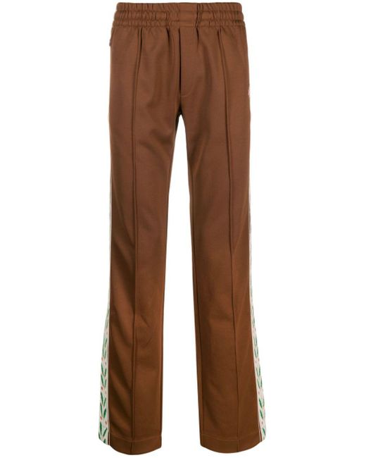 Casablancabrand Brown Logo-patch Straight Track Pants for men