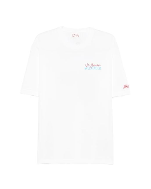 Mc2 Saint Barth White Delmar Graphic-Print Cotton T-Shirt for men