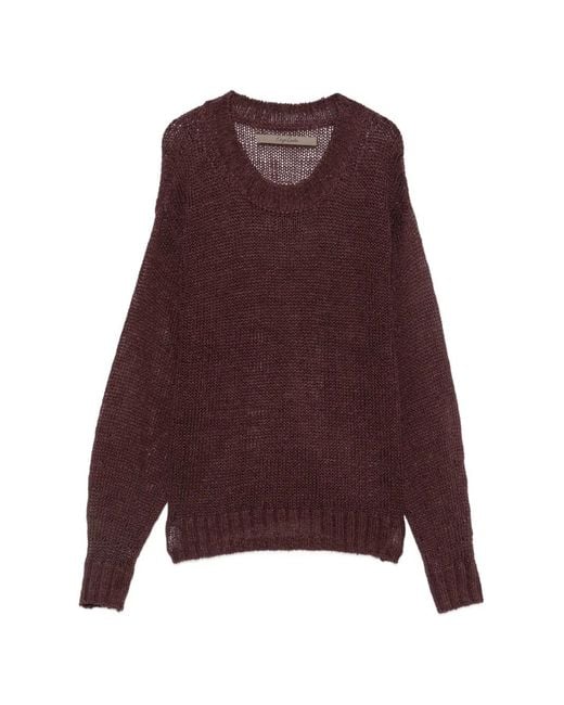 Enza Costa Purple Open-Knit Sweater