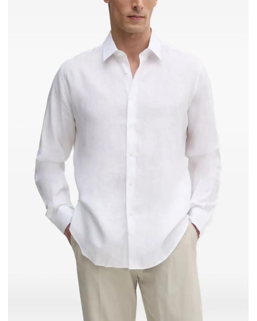 Karl Lagerfeld White Long-Sleeve Cotton Shirt for men