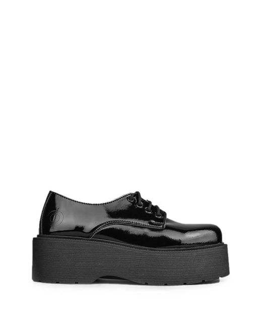 Altercore Black Patent-Finish Platform Shoes