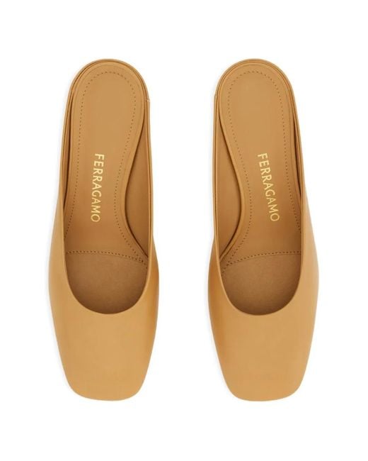 Ferragamo Natural Sculptural Heel Mule