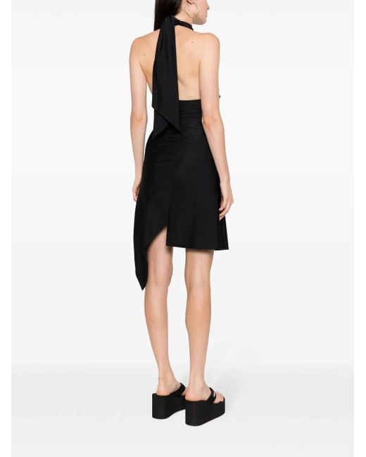 Coperni Black Racing Halterneck Minidress