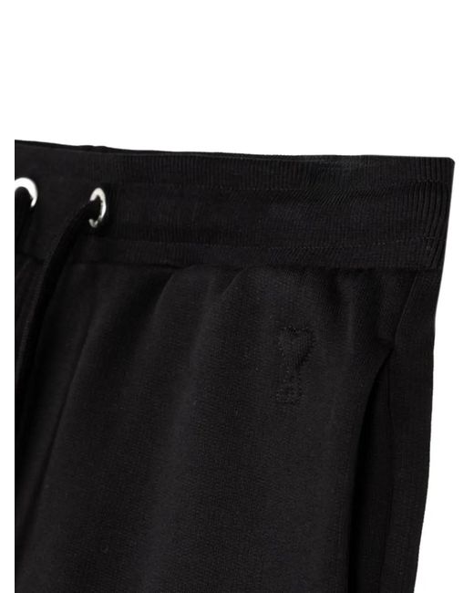 AMI Black Drawstring Track Pants for men
