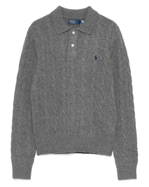 Polo Ralph Lauren Gray Cable Knit Pullover Sweater