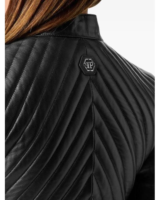 Philipp Plein Black Leather Jacket