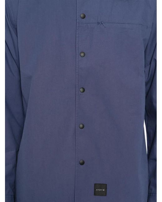SPORT b. by agnès b. Blue Poplin Pocket Shirt for men