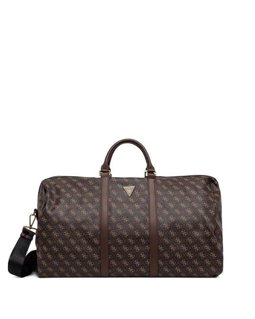 メンズ Guess モノグラム ロゴ ボストンバッグ Brown