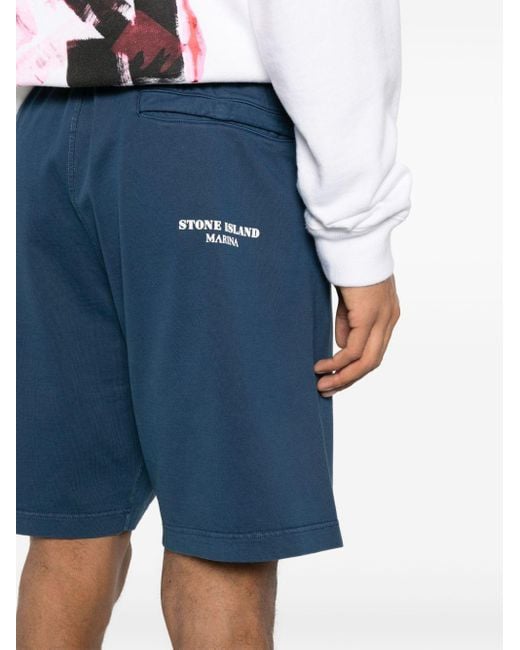 Stone Island Marina Katoenen Bermuda Shorts in het Blue voor heren