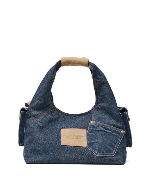 Marc Jacobs Blue The Denim Suede Cargo Sack Bag
