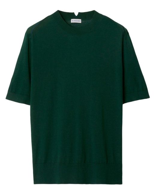 Burberry Green Drop-shoulder Wool Knitted Top