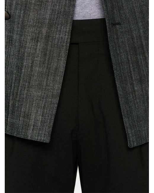 PT Torino Black Belt-Loops Trousers for men