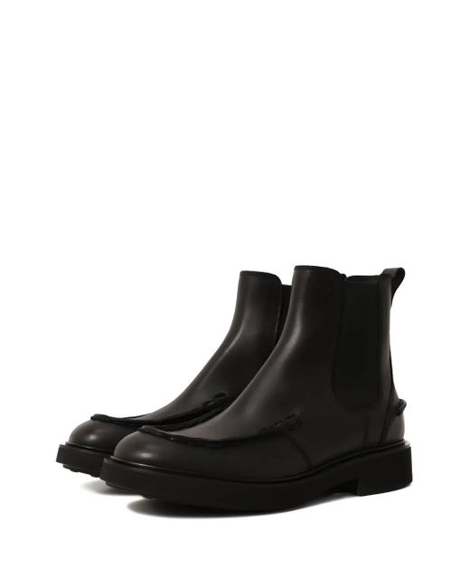Tod's Black Elastic-Panel Leather Boots for men