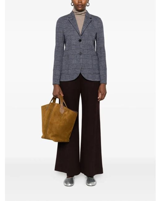 Harris Wharf London Blue Button Check Blazer