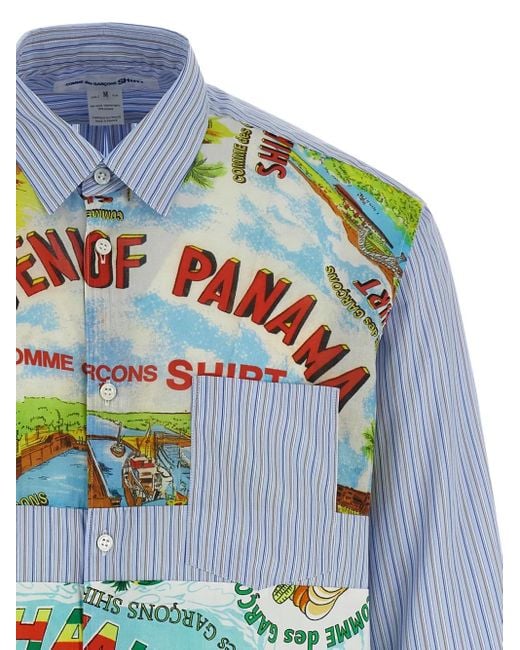 Camisa A Rayas Comme des Garçons de hombre de color Blue