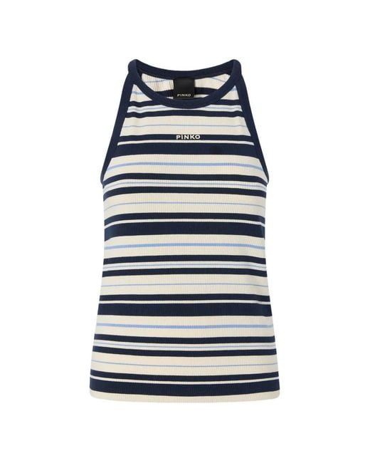 Pinko Blue Débardeur Côtelé À Logo