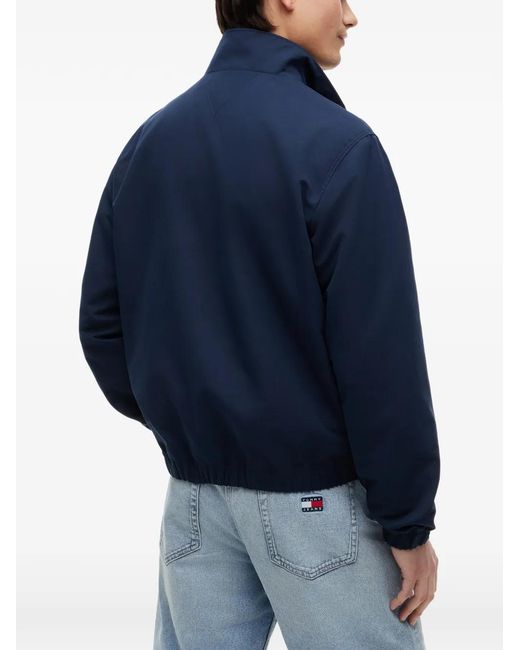 Tommy Hilfiger Blue Logo-Patch High-Neck Jacket for men