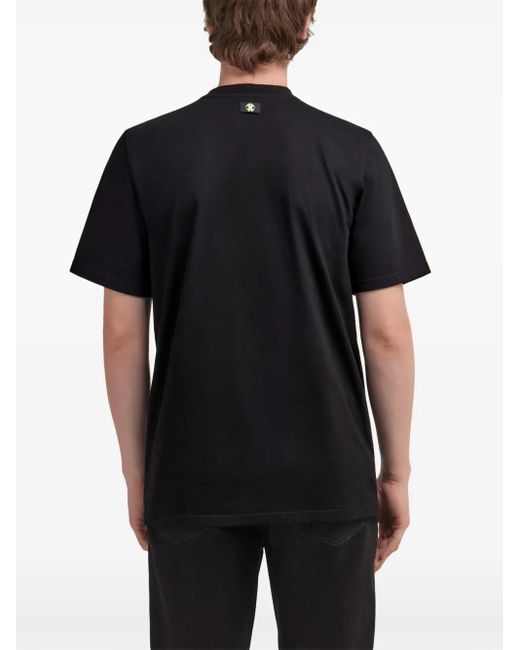Roberto Cavalli Black Bandana-Print Cotton T-Shirt for men