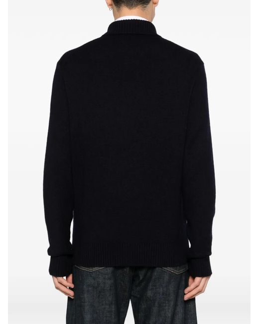 Bompard Black Chest-Pocket Cardigan for men