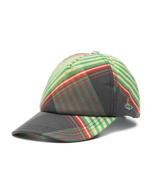 Vivienne Westwood Green Combat Checked Baseball Cap