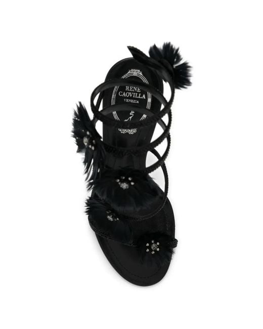 Rene Caovilla Black 100Mm Jolene Sandals