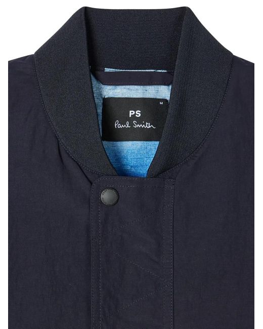 Paul Smith Blue Buttoned Bomber Jacket for men