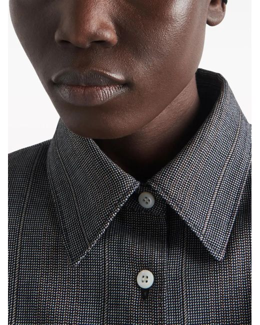 Prada Gray Single-Breasted Pinstripe Jacket