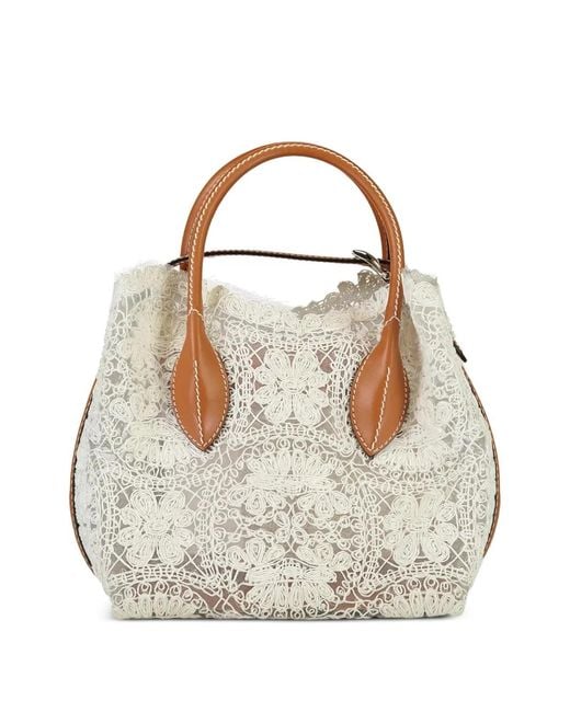 Ermanno Scervino White Mini Margot Lace Shoulder Bag