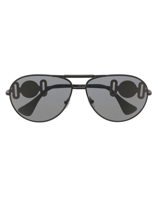 Versace Eyewear Medusa Pilot-frame Sunglasses in Black (Gray) | Lyst