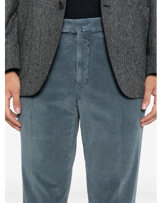 PT Torino Blue Pressed-Crease Trousers for men