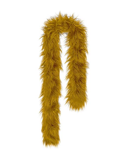 Bimba Y Lola Yellow Faux Fur Scarf