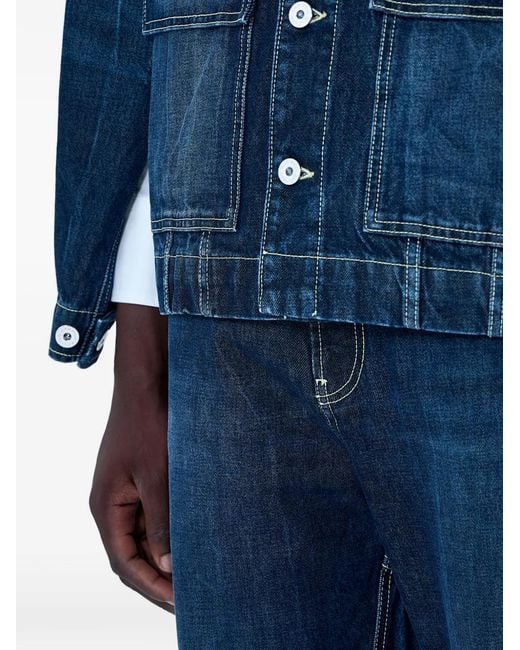 Jean Paul Gaultier Blue Front-Pocket Denim Jacket for men
