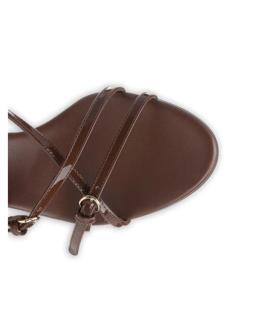 Miu Miu Metallic Patent-Leather Buckle-Detail Sandals
