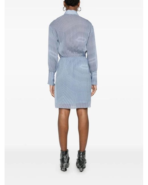 Patrizia Pepe Blue Abstract-Print Midi Dress
