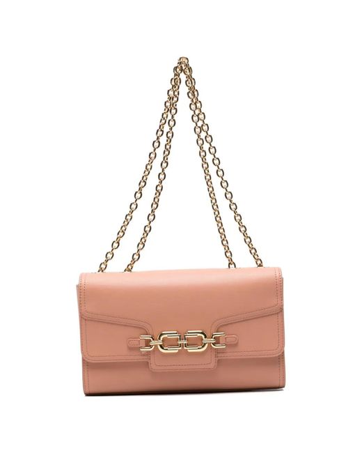 Elisabetta Franchi Pink Chain-Link Shoulder Bag