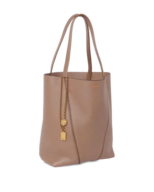 Chloé Brown Spin Medium Leather Bag