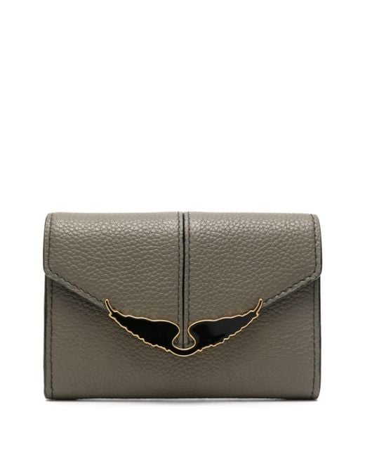 Zadig & Voltaire Gray Borderline Leather Wallet