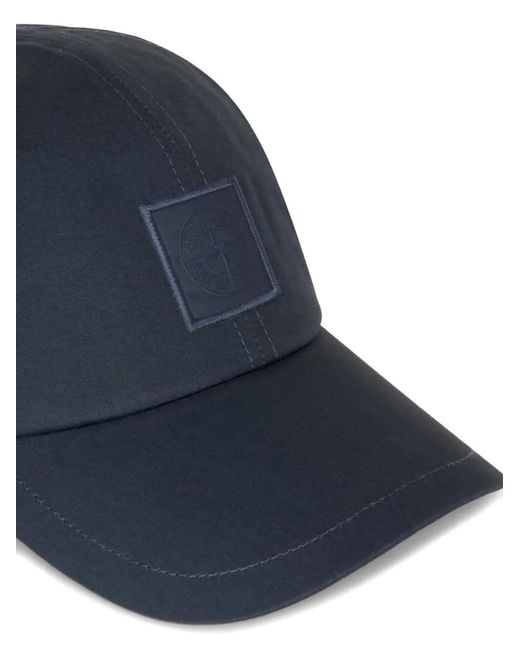 Stone Island Blue 9100017 All-Weather Cotton Canvas S.I. Ghost Cap for men