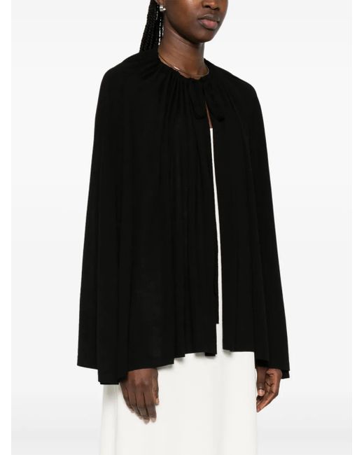 Totême  Black Drawstring Cape