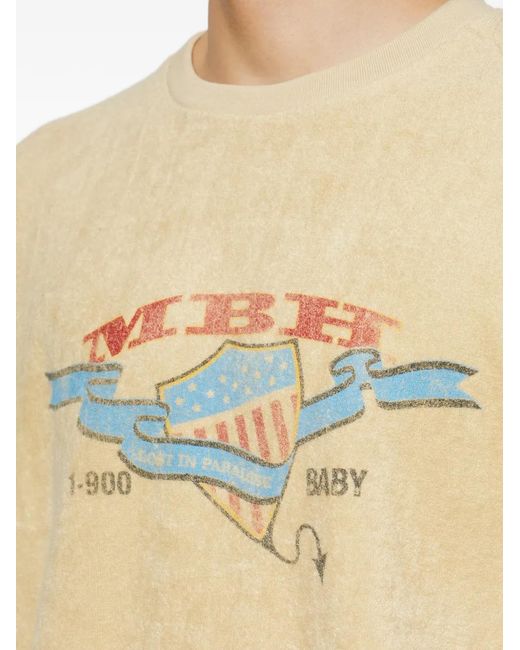 M I S B H V Natural Graphic-Print T-Shirt for men