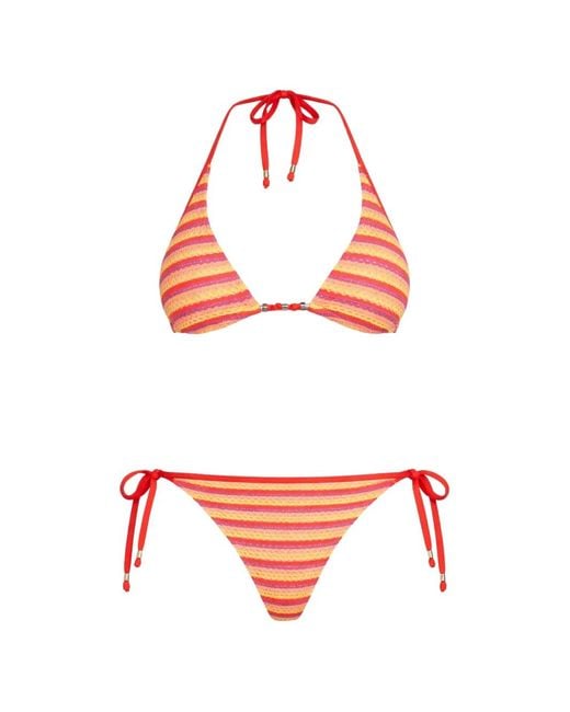 Seafolly Red Striped Longline Bikini