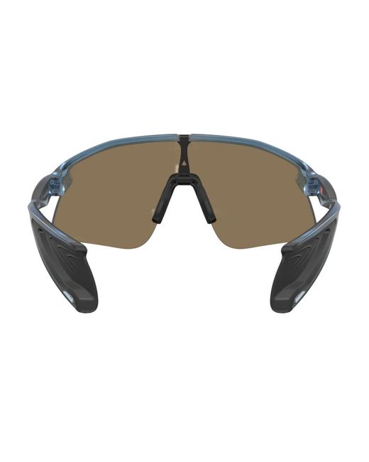 Oakley Yellow Transparent-Frame Shield Sunglasses