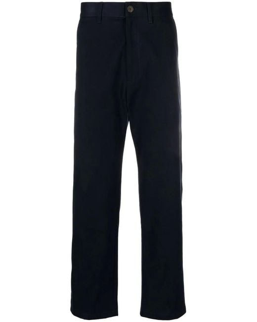 Studio Nicholson Blue High-Waisted Cotton Trousers for men