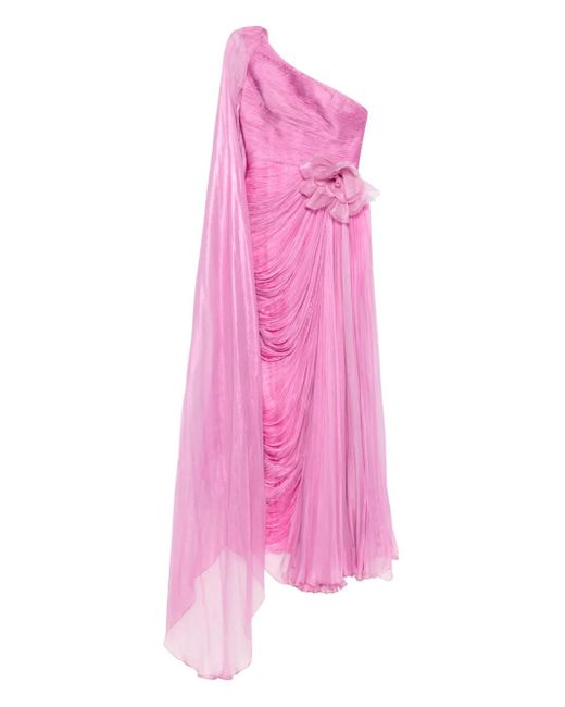 IRIS SERBAN Pink Adelaine Flower-Detail Maxi Dress
